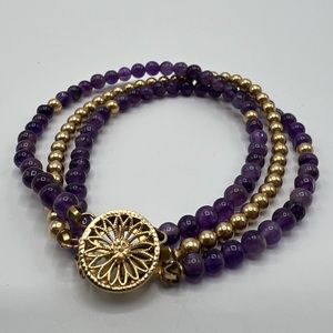 14/20 Gold Filled & Purple Beaded Bracelet